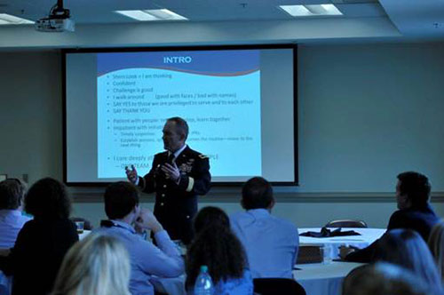 BSOM Student Luncheon with Brig. Gen. Clark, Class of 1984. Photo by: Christopher Safford